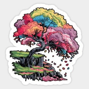 Colorful Sakura Tree #2 Sticker